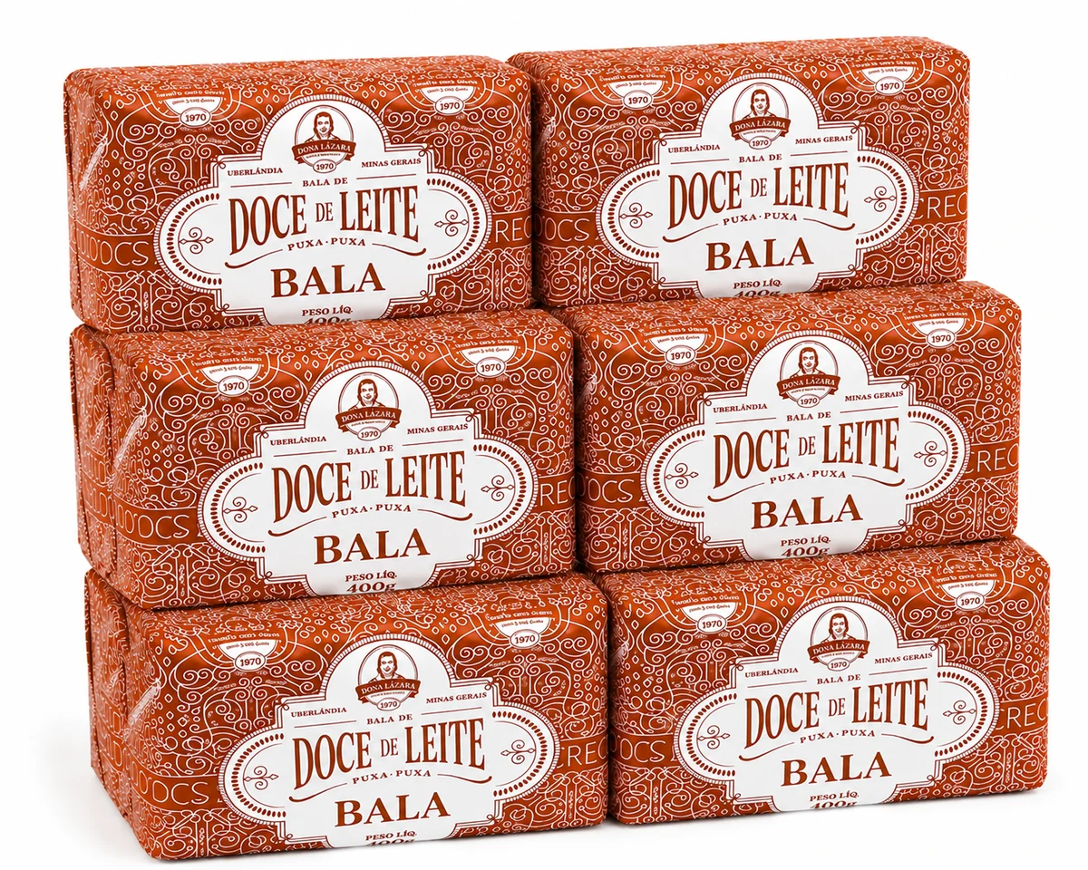 Kit com 6 Balas de Doce de Leite Puxa-Puxa 400g