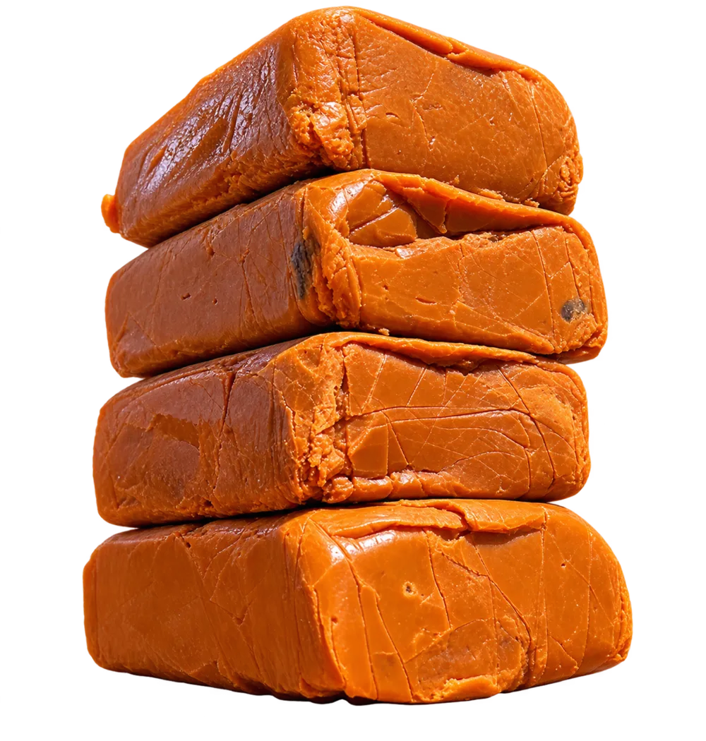4 blocos de Doce de Leite Puxa-Puxa empilhados