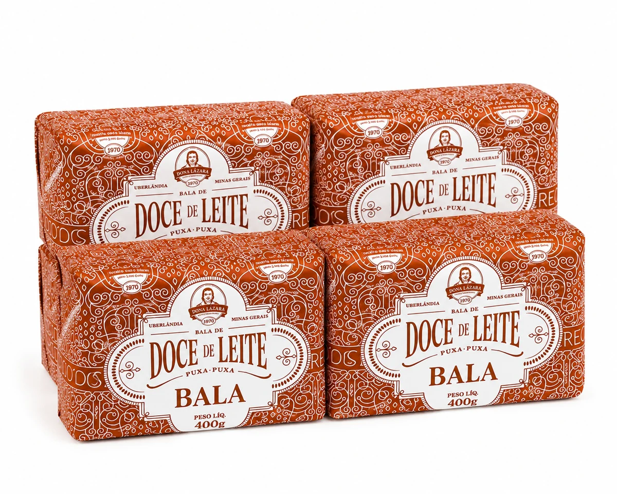 Kit com 4 Balas de Doce de Leite Puxa-Puxa 400g